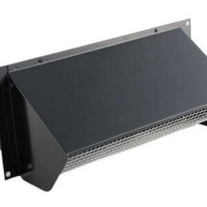 FAMCO Rectangular Appliance Wall Vent in Painted Black galvanized steel.
