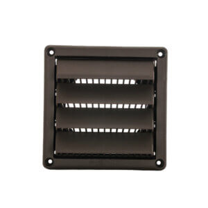 The FAMCO AI plastic wall vent with fixed louvers. USA Made. Black in color.