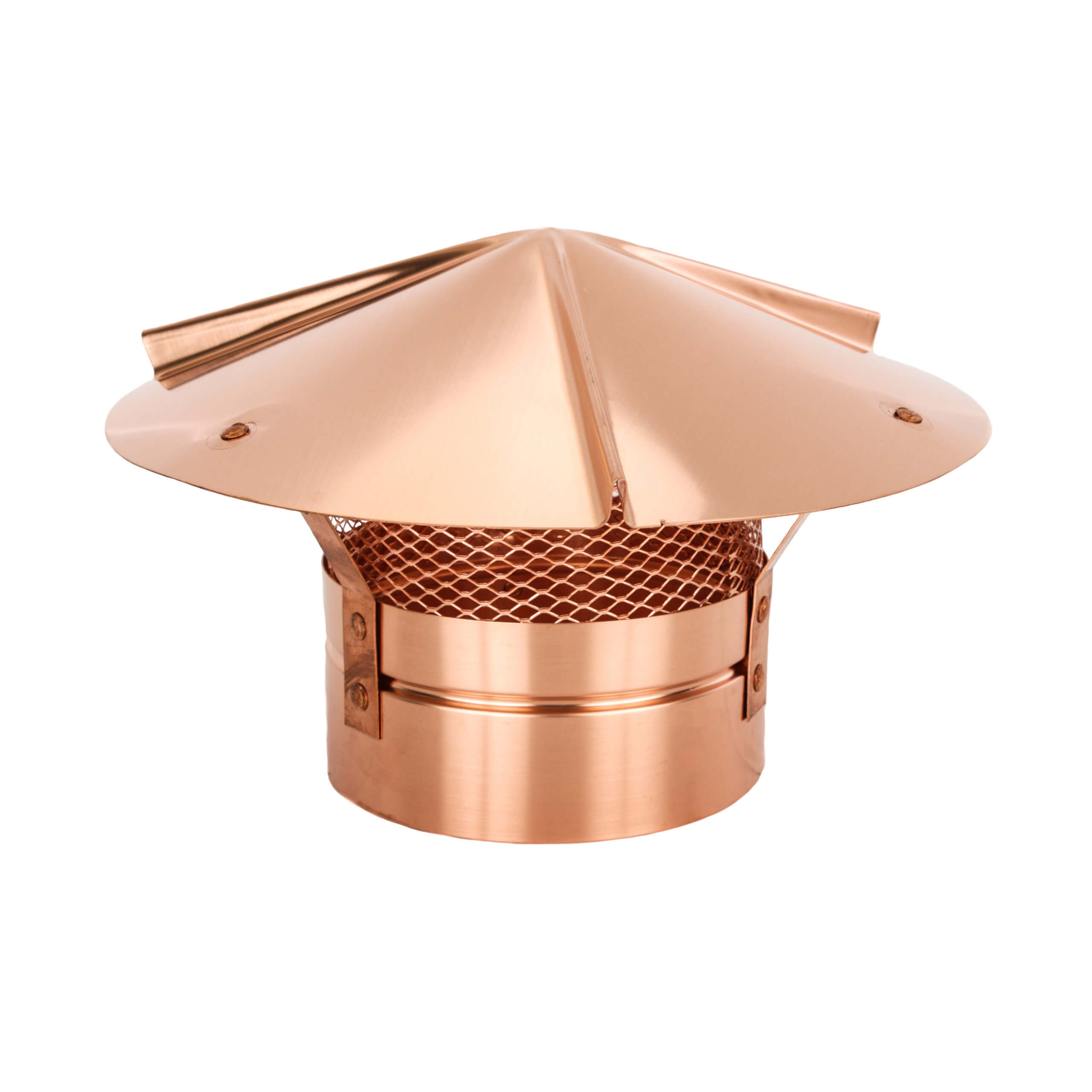 FAMCO Cone Top Chimney Cap with Screen - Copper