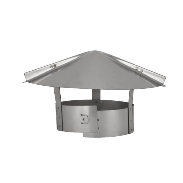 Side view of FAMCO Stainless Steel Cone Top Chimney Cap.