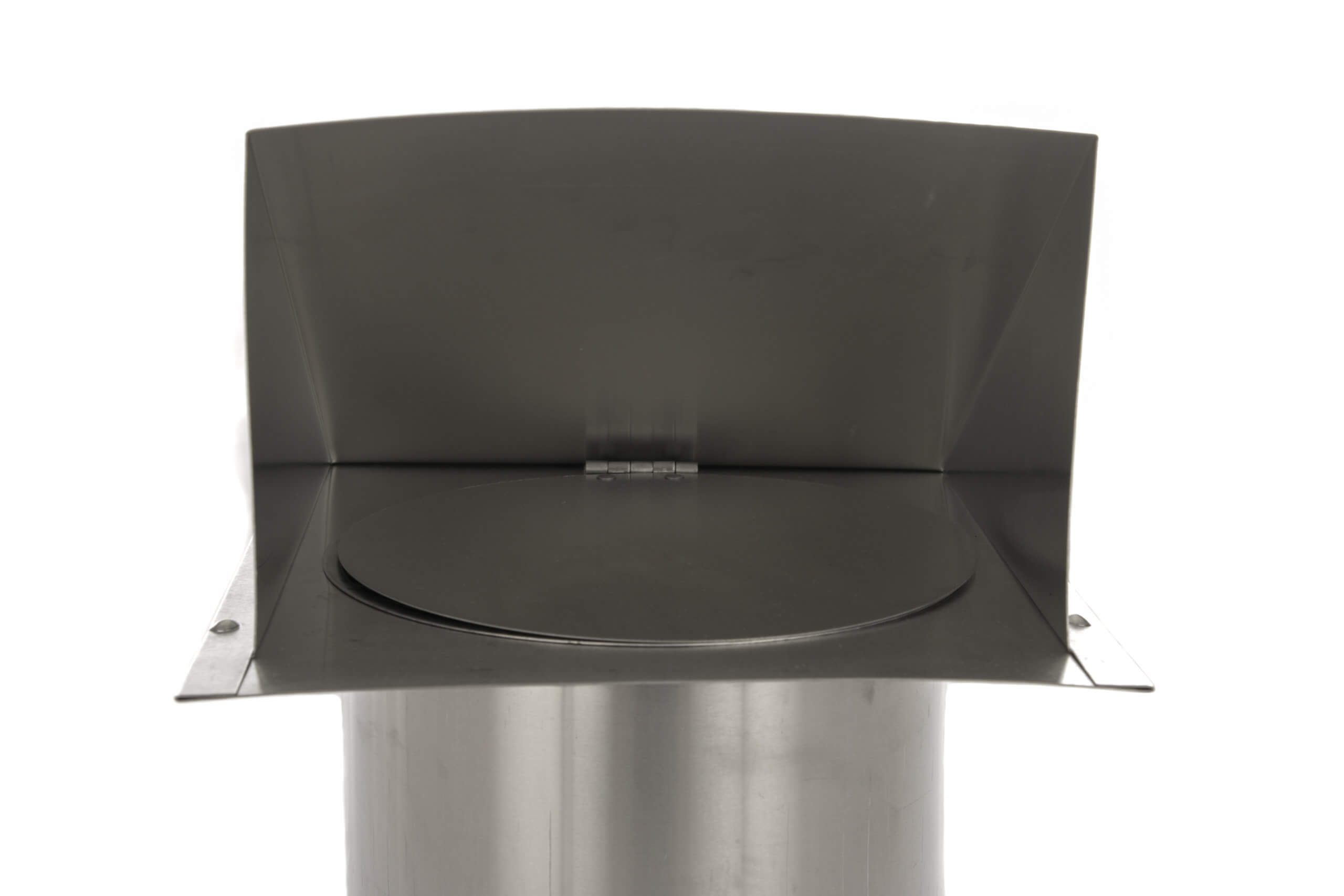 FAMCO Hooded Wall Vent with Screen and Damper – Aluminum (Front View)