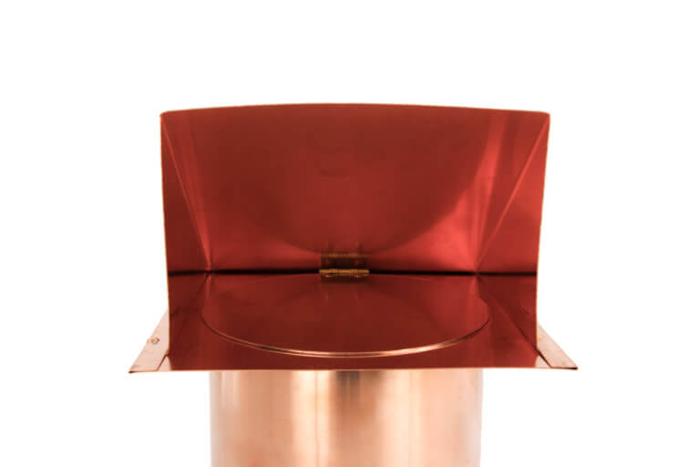 FAMCO Hooded Wall Vent with Screen and Damper - Copper (Front View)