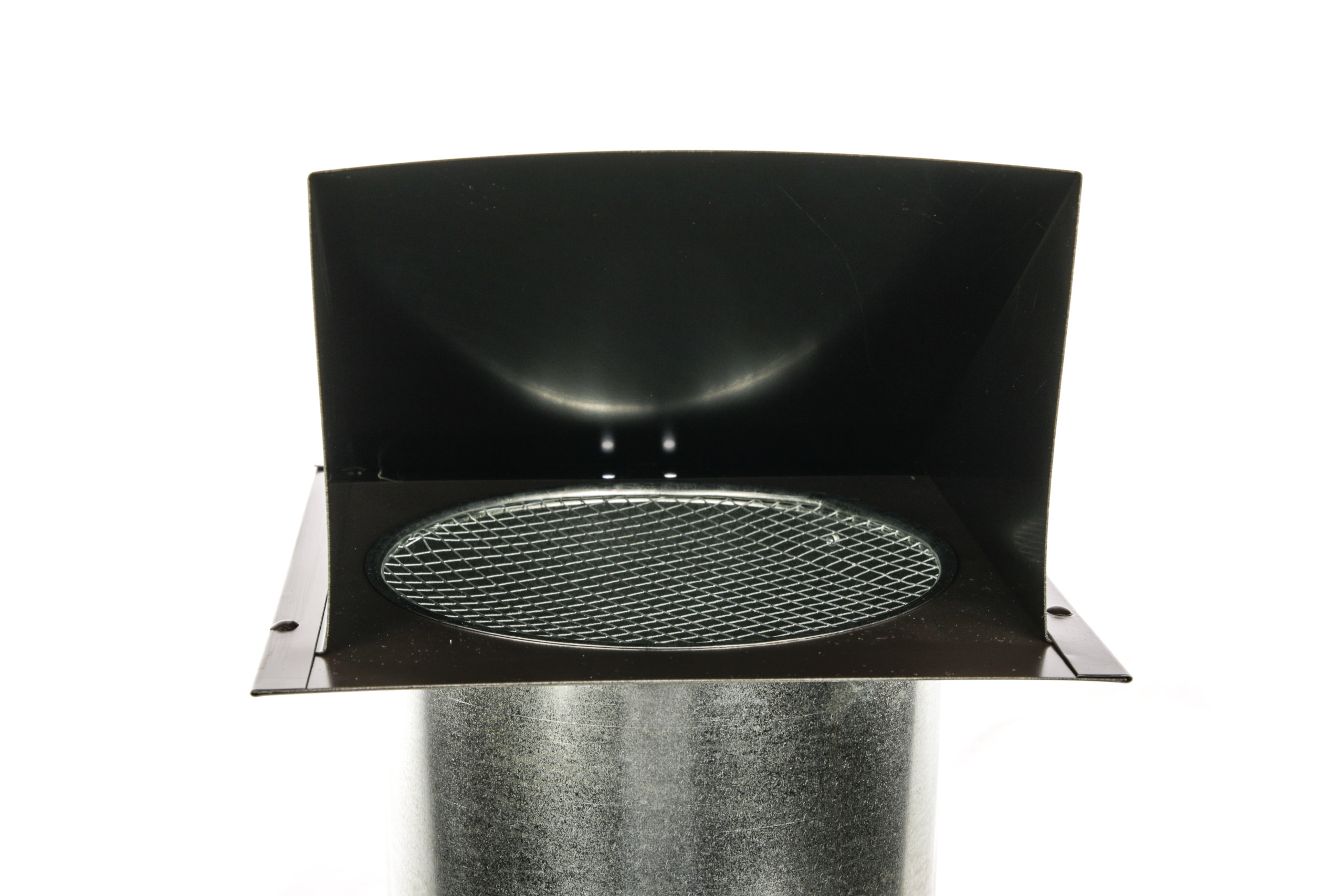 FAMCO Hooded Wall Vent with Screen (No Damper) - Painted Galvanized Steel (Front View)