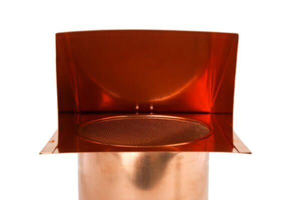 FAMCO Hooded Wall Vent with Screen (No Damper) – Copper (Front View)