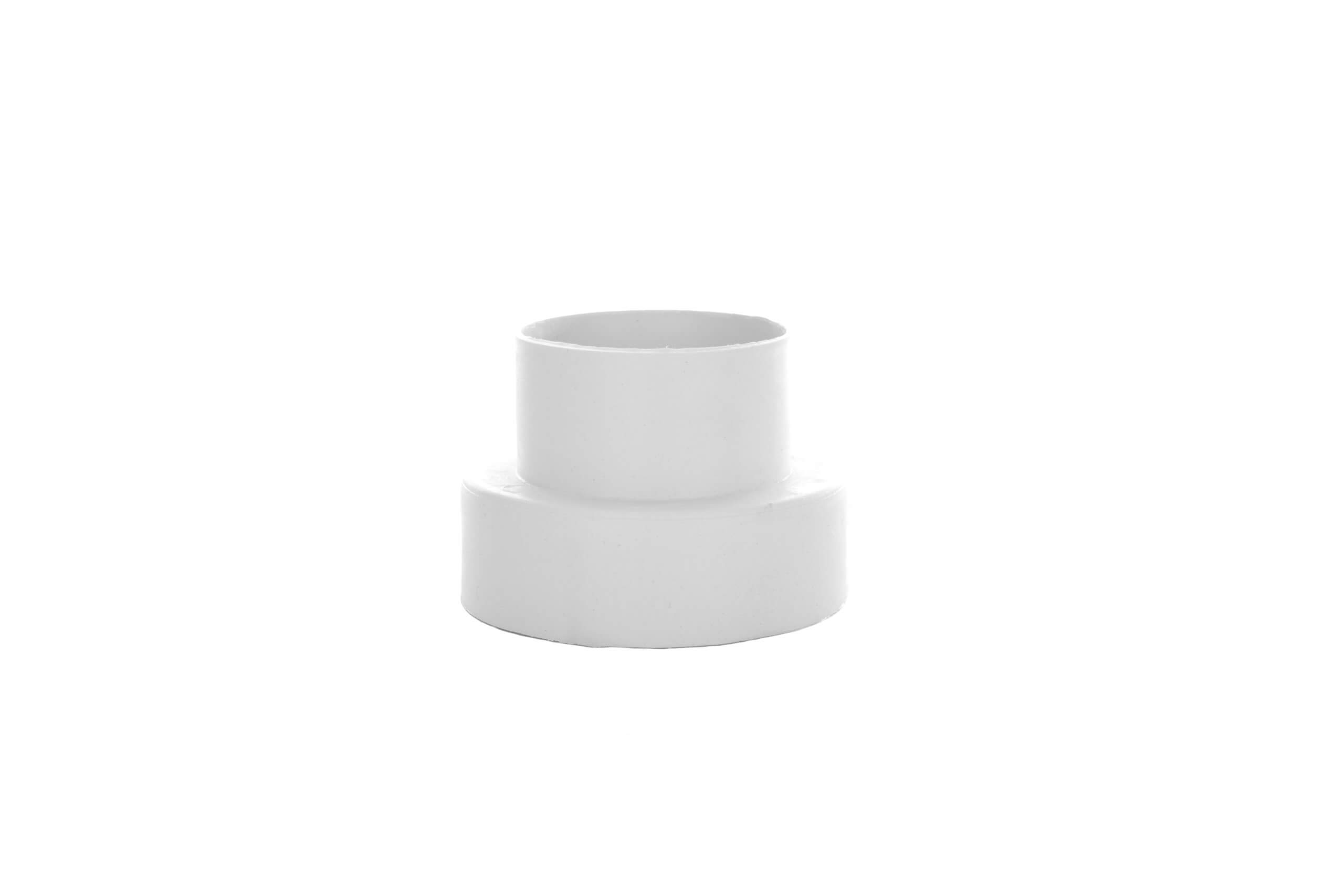 FAMCO Plastic 4 inch to 3 inch Duct Reducer - White (Side)