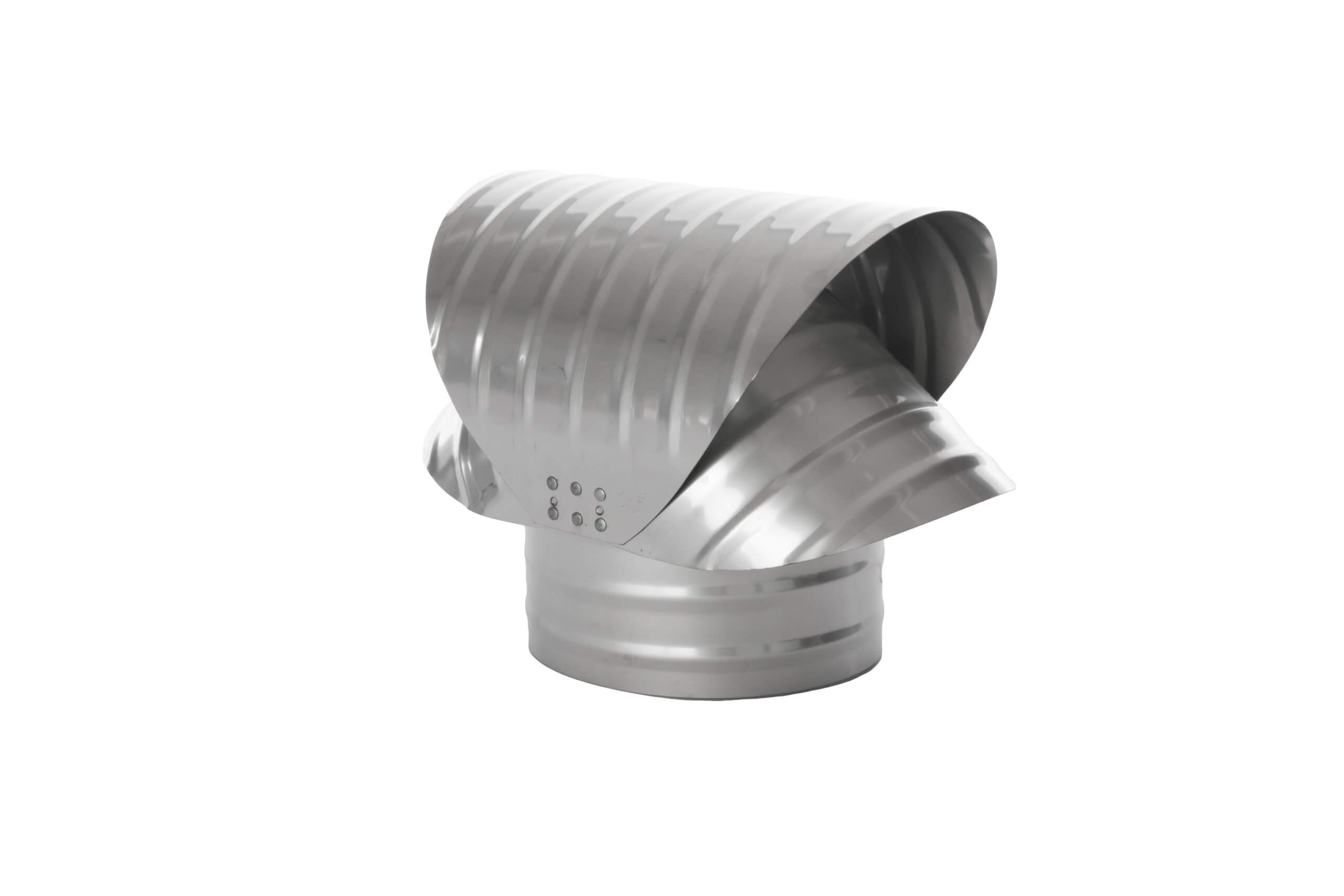 Side view of FAMCO Round Base Chimney Vacuum Cap in stainless steel.