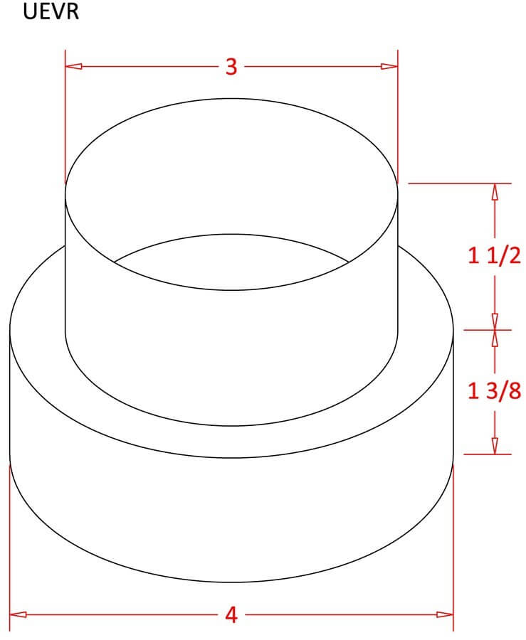 Plastic 4 inch to 3 inch Duct Reducer -1326