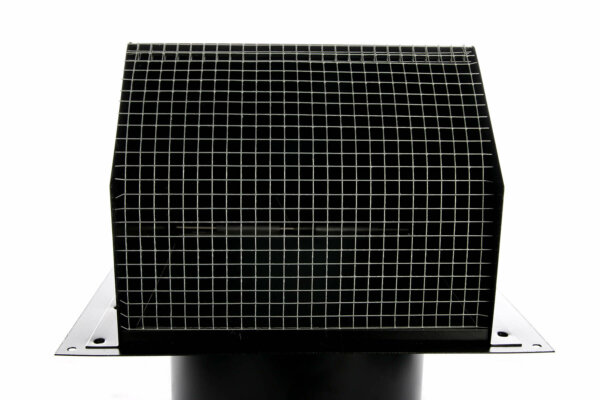 FAMCO Hooded Wall Vent - Screen, Damper, Spring & Gasket - Painted Galvanized Steel (Front View)