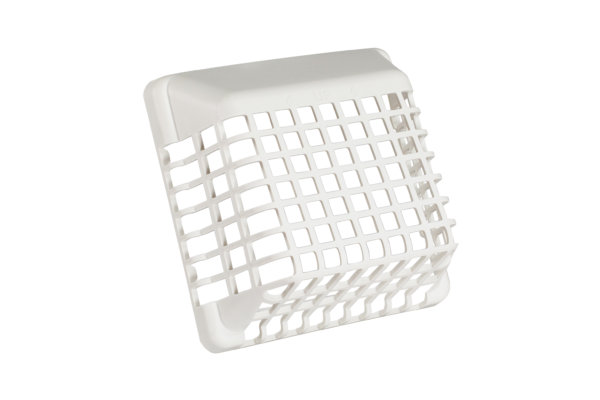 FAMCO Plastic Wall Vent Guard in white for 4" Wall Vents.