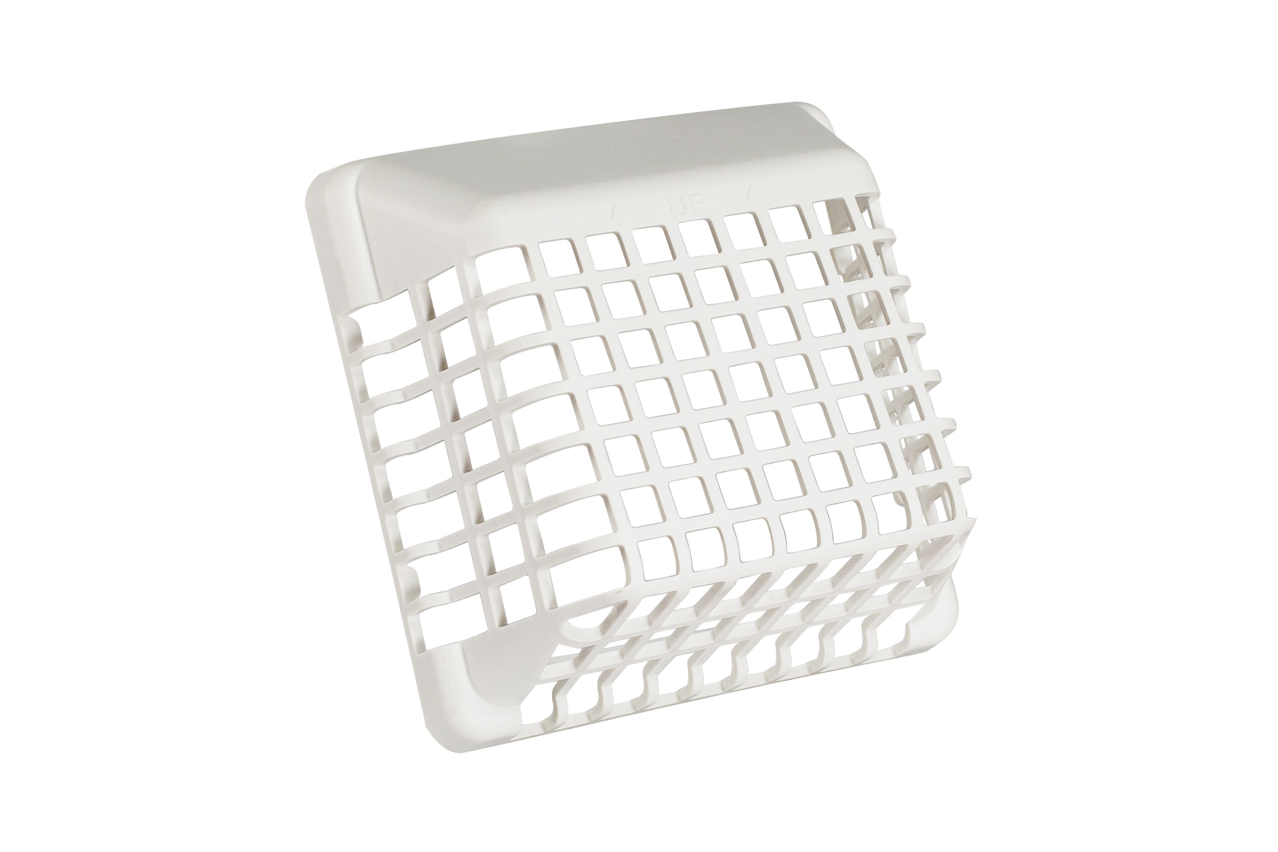 FAMCO Plastic Wall Vent Guard in white for 4" Wall Vents.