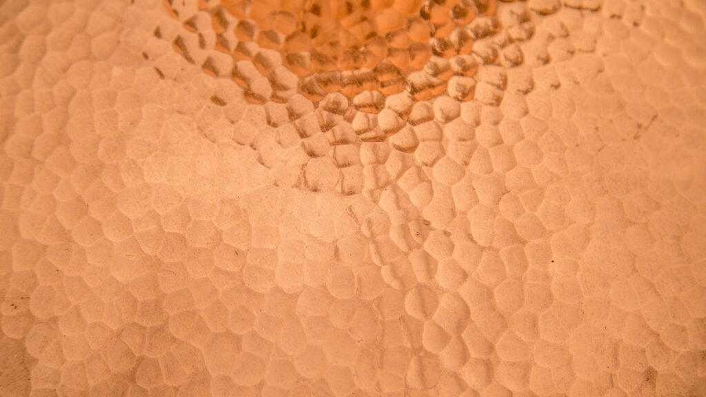 copper metal panel close up