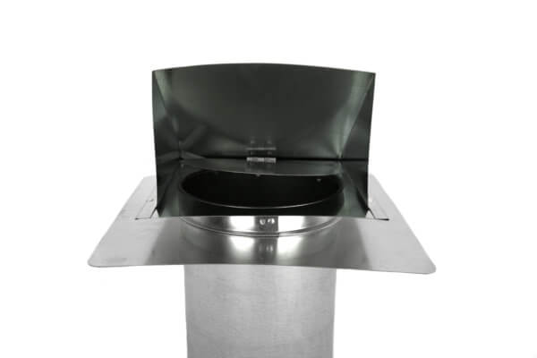FAMCO Hooded Wall Vent with Damper & Stucco Ring (No Screen) - Galvanized Steel (Front View)