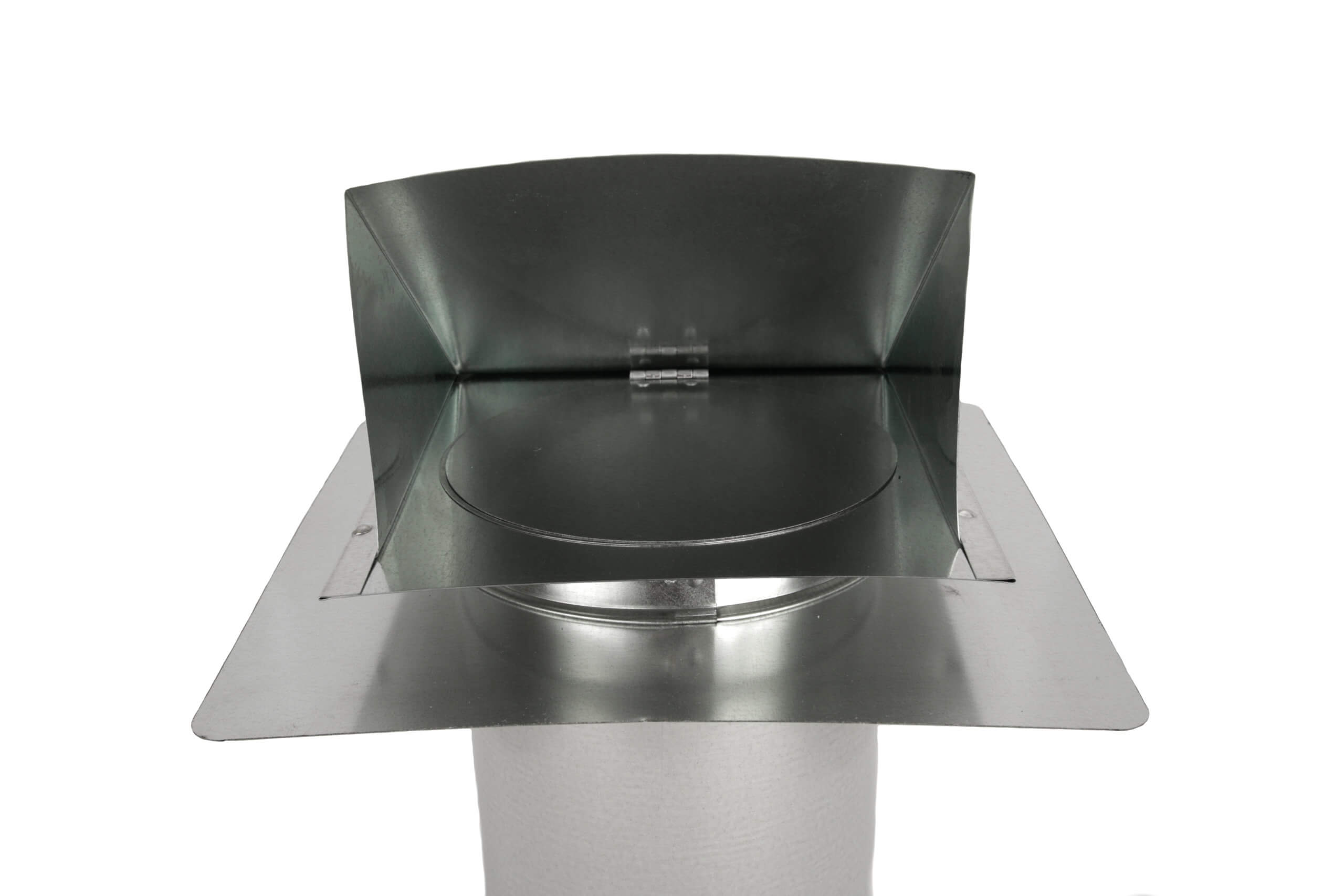 FAMCO Hooded Wall Vent with Screen, Damper, & Stucco Ring - Galvanized Steel (Front View)