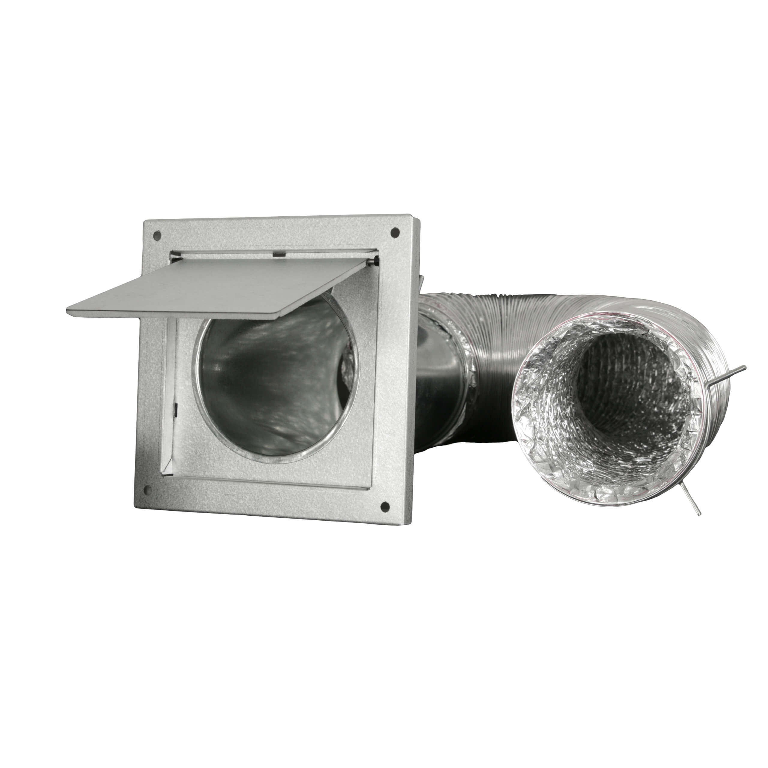 FAMCO Dryer Vent Kit with Flush Mount Metal Wall Vent - 4" Duct